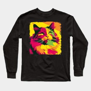 Norwegian Forest Cat Pop Art - Cat Lover Gift Long Sleeve T-Shirt